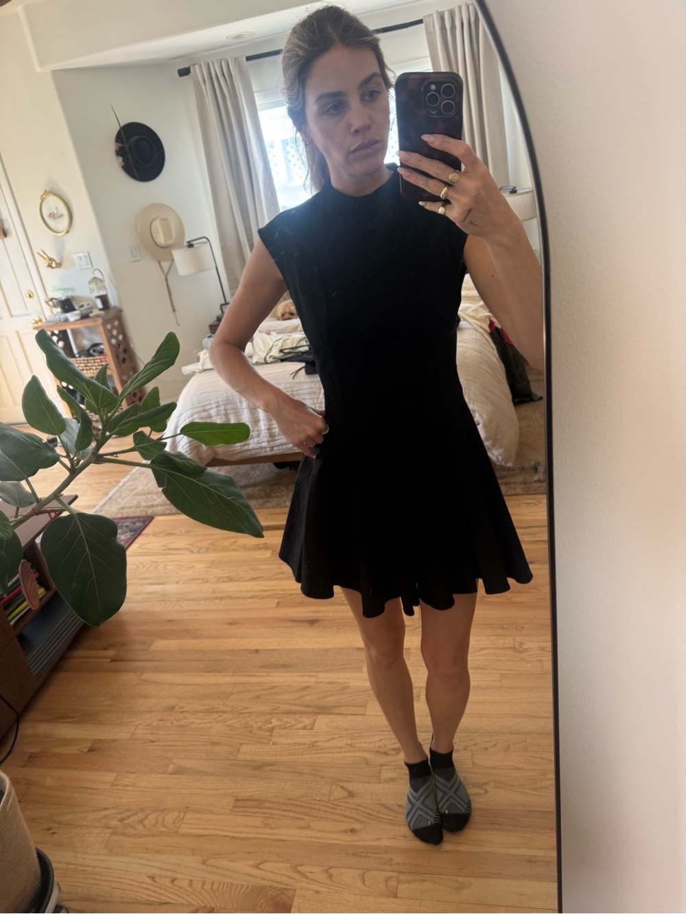 Zara Black Sleeveless Flare Mini Dress